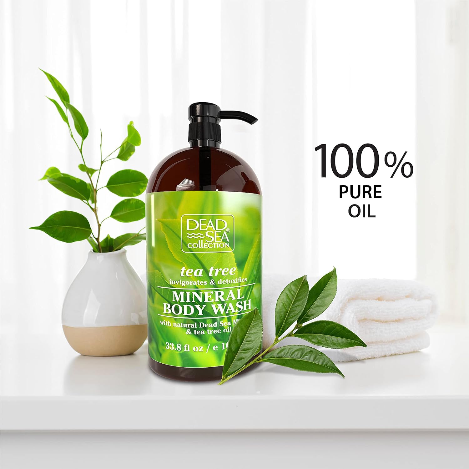 Dead Sea Collection Coconut Body Wash for Women and Men - with Pure Dead Sea Minerals and Coconut Oil - Cleanses and Moisturizes Skin - Pack of 2 (67.6 fl. oz)
