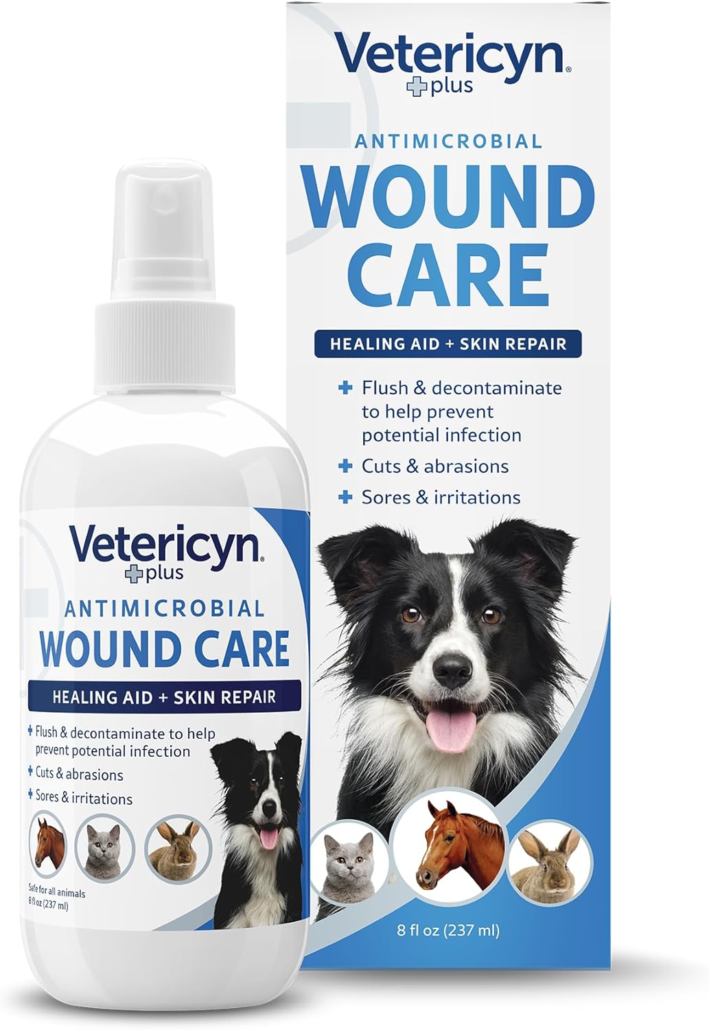Vetericyn Plus Dog Wound Care Spray | Healing Aid and Skin Repair, Clean Wounds, Relieve Itchy Skin, and Prevent Infection