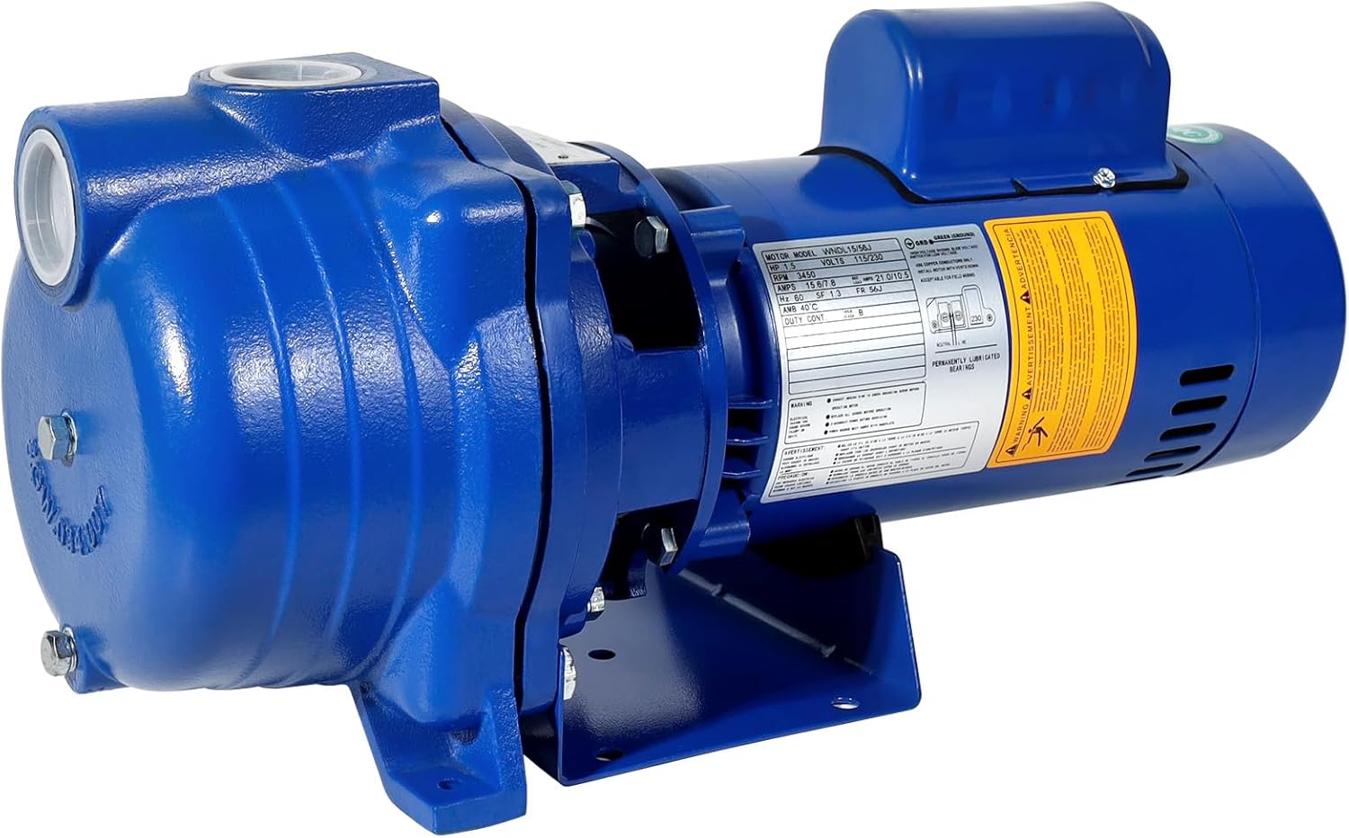 Centrifugal Pump 1.5 HP, 66GPM Shallow Well Jet Pump 115V/230V Self-Priming Centrifugal Pump Durable Cast Iron Booster Pump for Lawn Sprinkler
