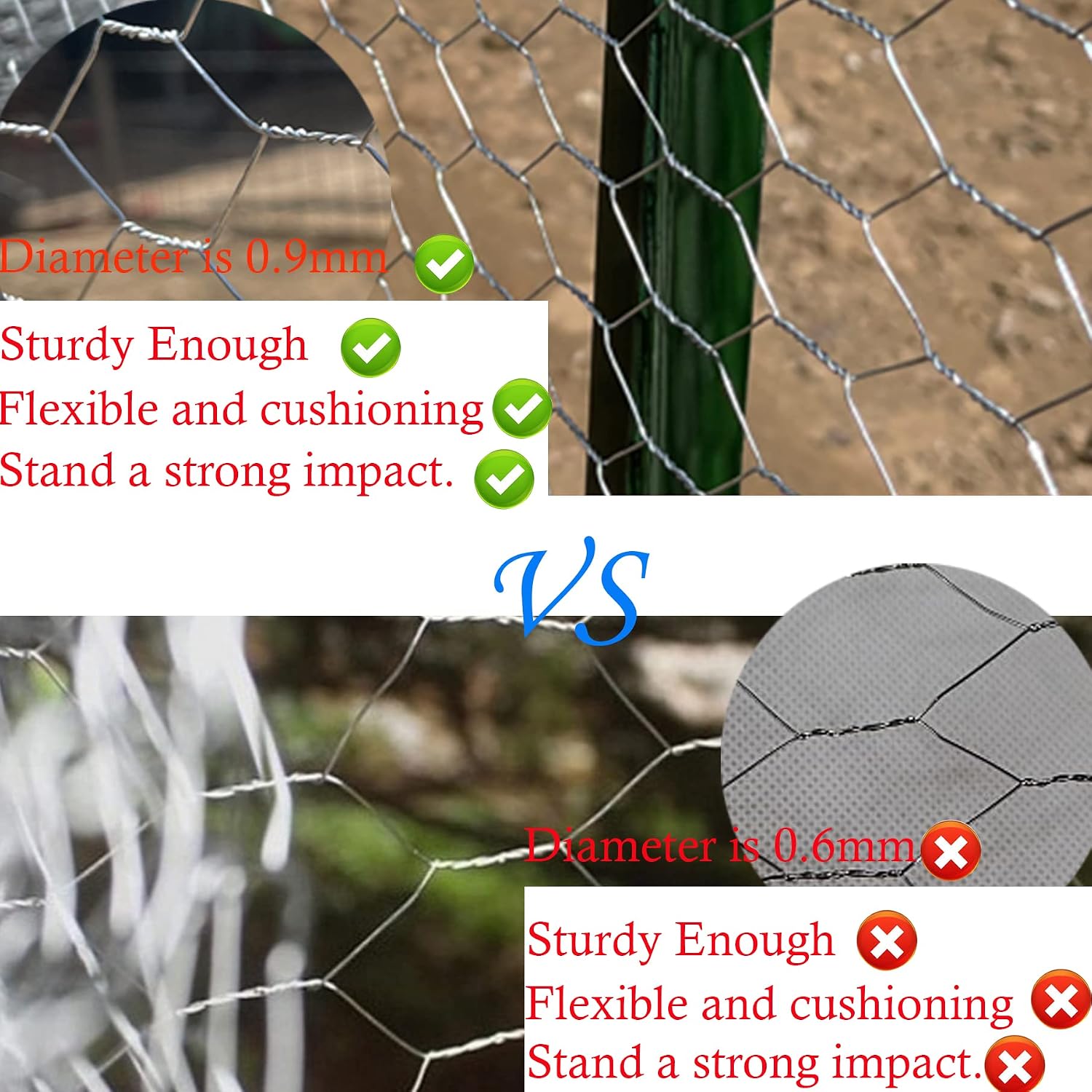 Galvanized Poultry Wire Netting 2" Hexagonal Mesh Wire Fence Suit for Family Craft Projects Chicken Netting Garden Fencing Backyard Fencing (4ft x