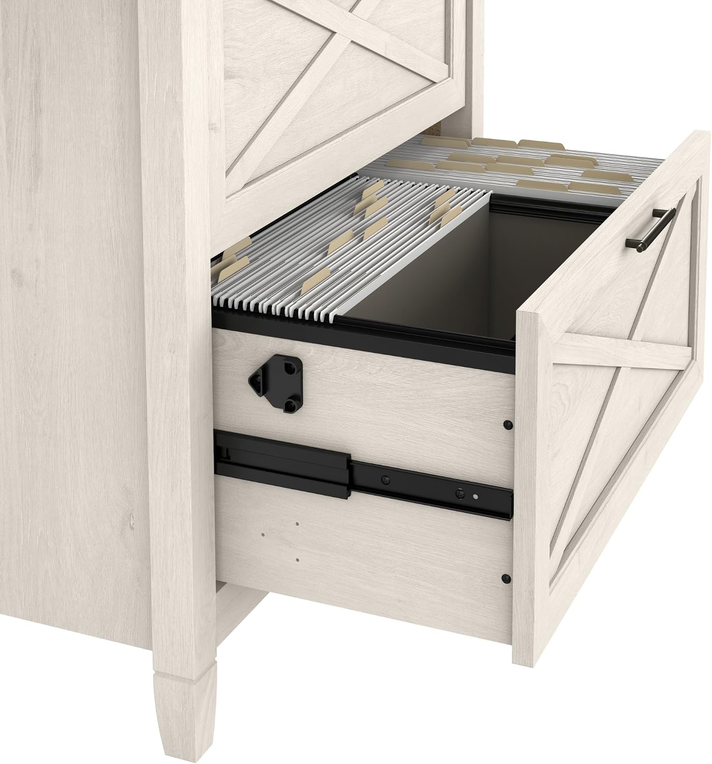 Bush Home Key West 2 Drawer Lateral File Cabinet in Washed Gray, Document Storage for Home Office, Accent Chest with Drawers