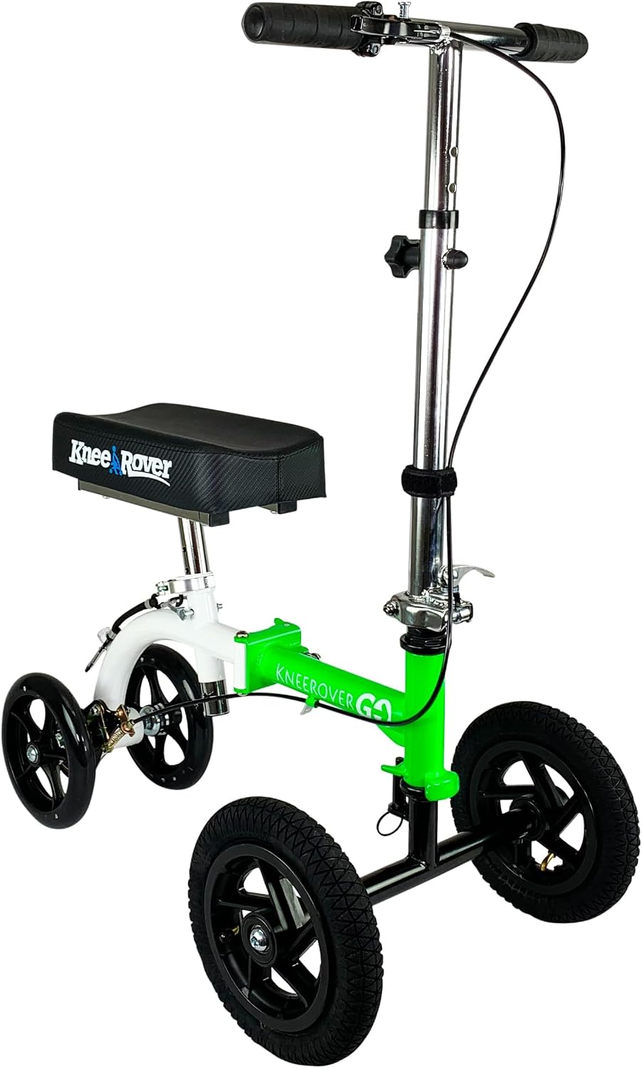 KneeRover GO Hybrid Knee Scooter for Adults, Green | Most Compact, All Terrain, Heavy Duty, For Foot Surgery & Broken Ankle Injuries