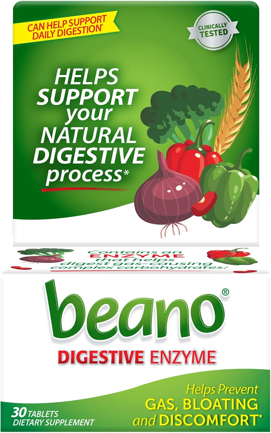 Beano Digestive Enzyme, Helps Prevent Gas & Bloating, 100 Tablets