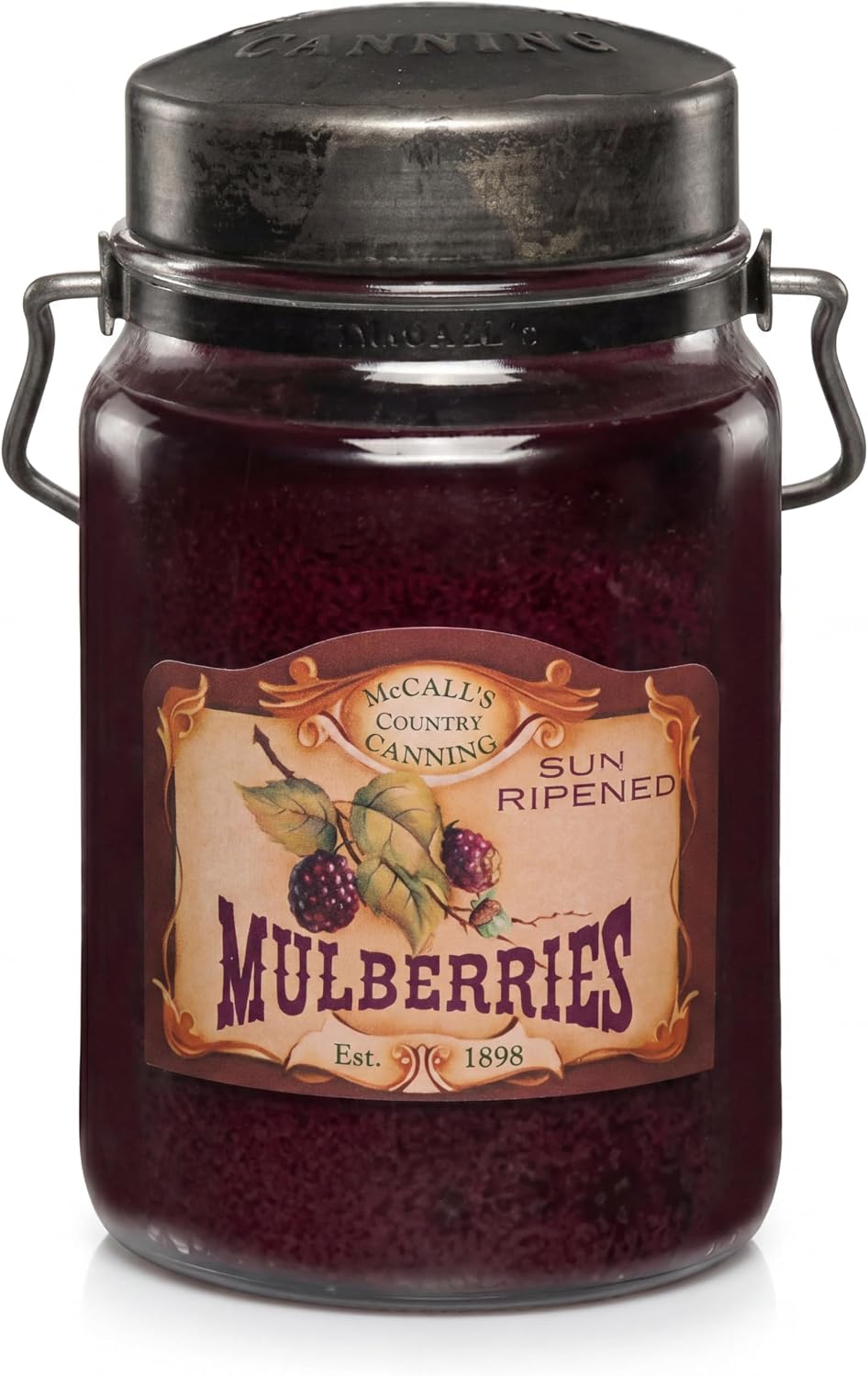 McCall’s Candles | Hot Buttered Rum | 26 oz Scented Candle | USA-Poured | Vintage Rustic Jar with Carrying Handle | Warm Buttery Spiced Rum Fragrance