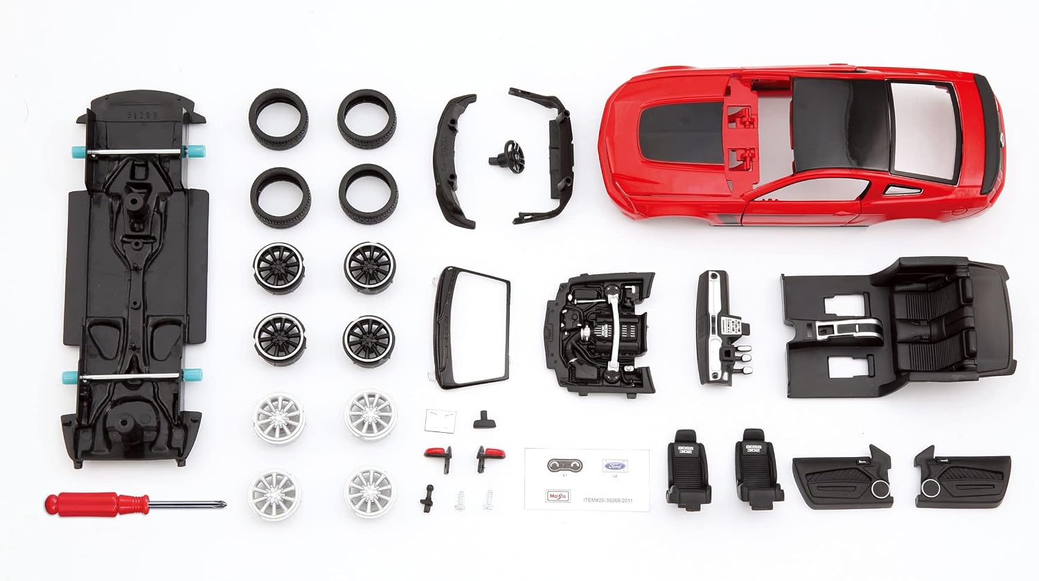 Maisto 1:24 Scale Assembly Line 2012 Ford Mustang Boss 302 Diecast Model Kit (Colors May Vary)