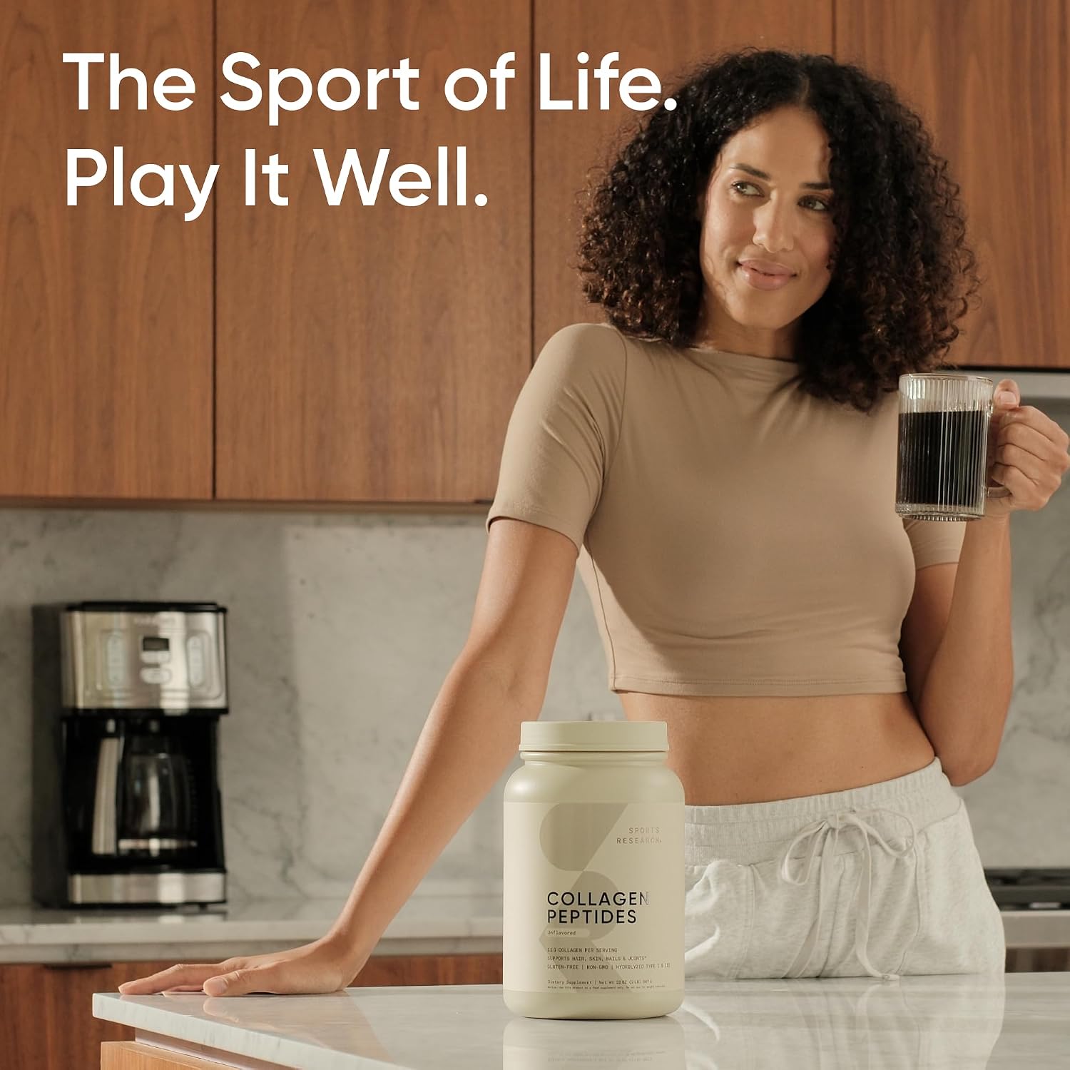 Sports Research® Collagen Peptides Protein Powder 16oz (Unflavored) | 11g Grass-Fed Collagen per Scoop · Hair, Skin & Joint Support · Easy to Mix in Coffee & Shakes - 41 Servings