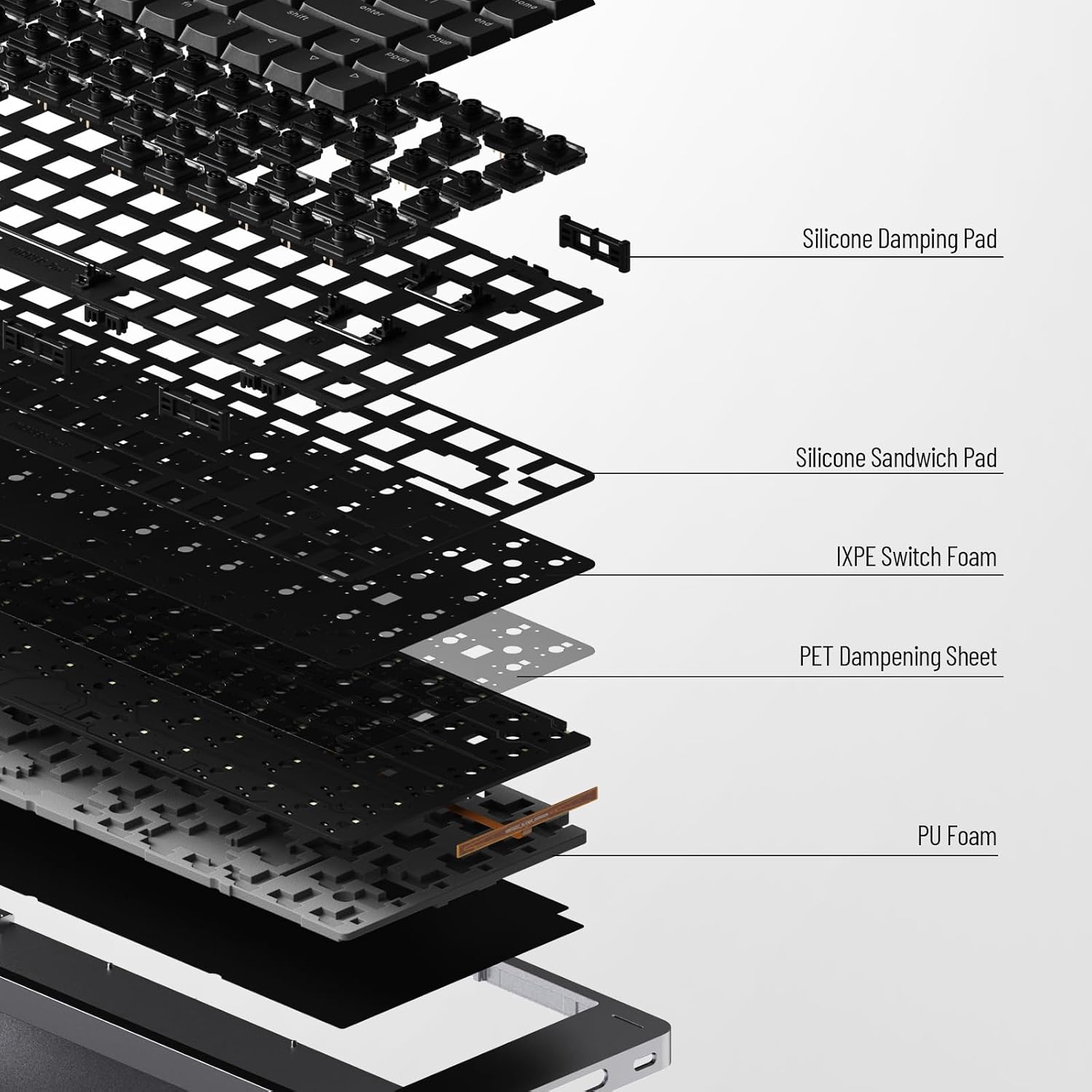 LOFREE Flow2 Low-Profile Mechanical Keyboard, CNC Aluminum Body with Gasket Mount, Tri-Mode Wireless, Hot-Swappable & VIA Compatible, Side Touch Bar, for Mac/Windows (Space Gray, 84 Keys)