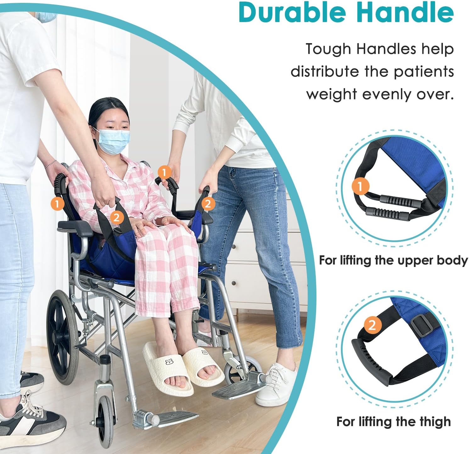 Patient Lift Transfer Belt from Bed to Wheelchair Stair Transfer Emergency Evacuation Chair Pad Safety Medical Lifting Sling Slide Board