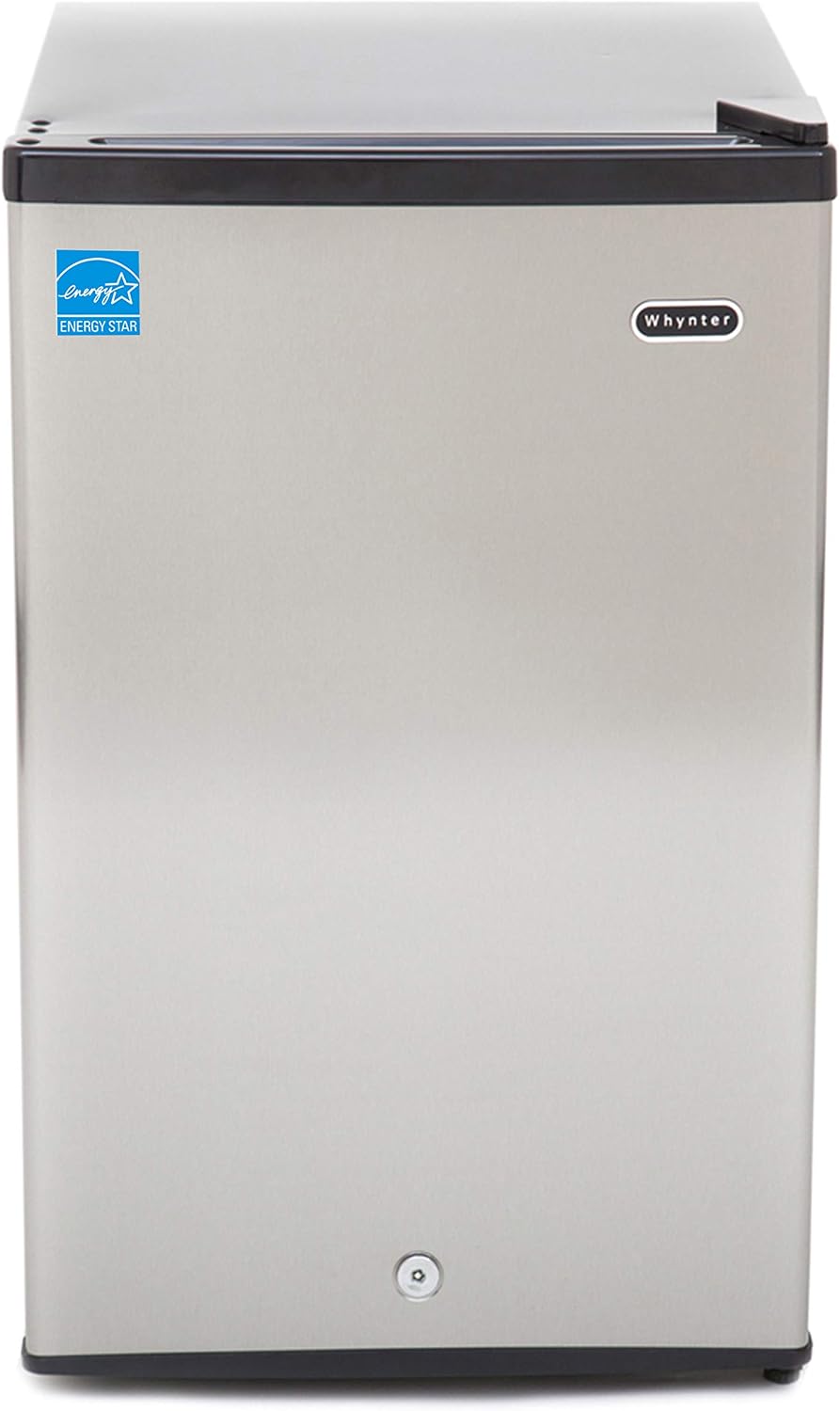 Whynter Upright Freezer 2.1 Cu Ft Lock, Mini Freezer, Stainless CUF-210SS | Adjustable Thermostat and Security Lock, Energy Star Rated, Reversible Door, Adds Compact Frozen Storage at Home
