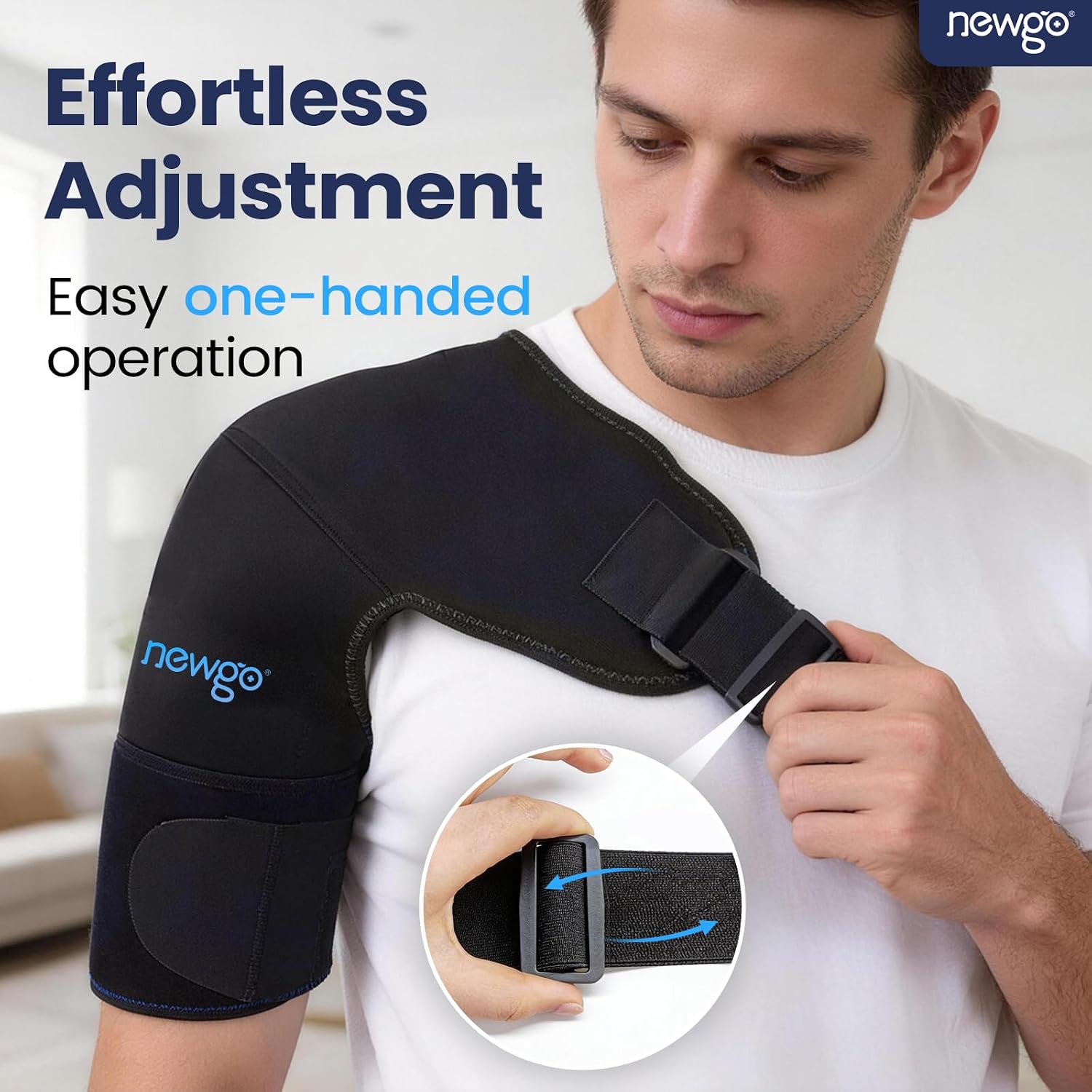 NEWGO Shoulder Ice Pack, Compression for Both Shoulders, FSA Eligible, M