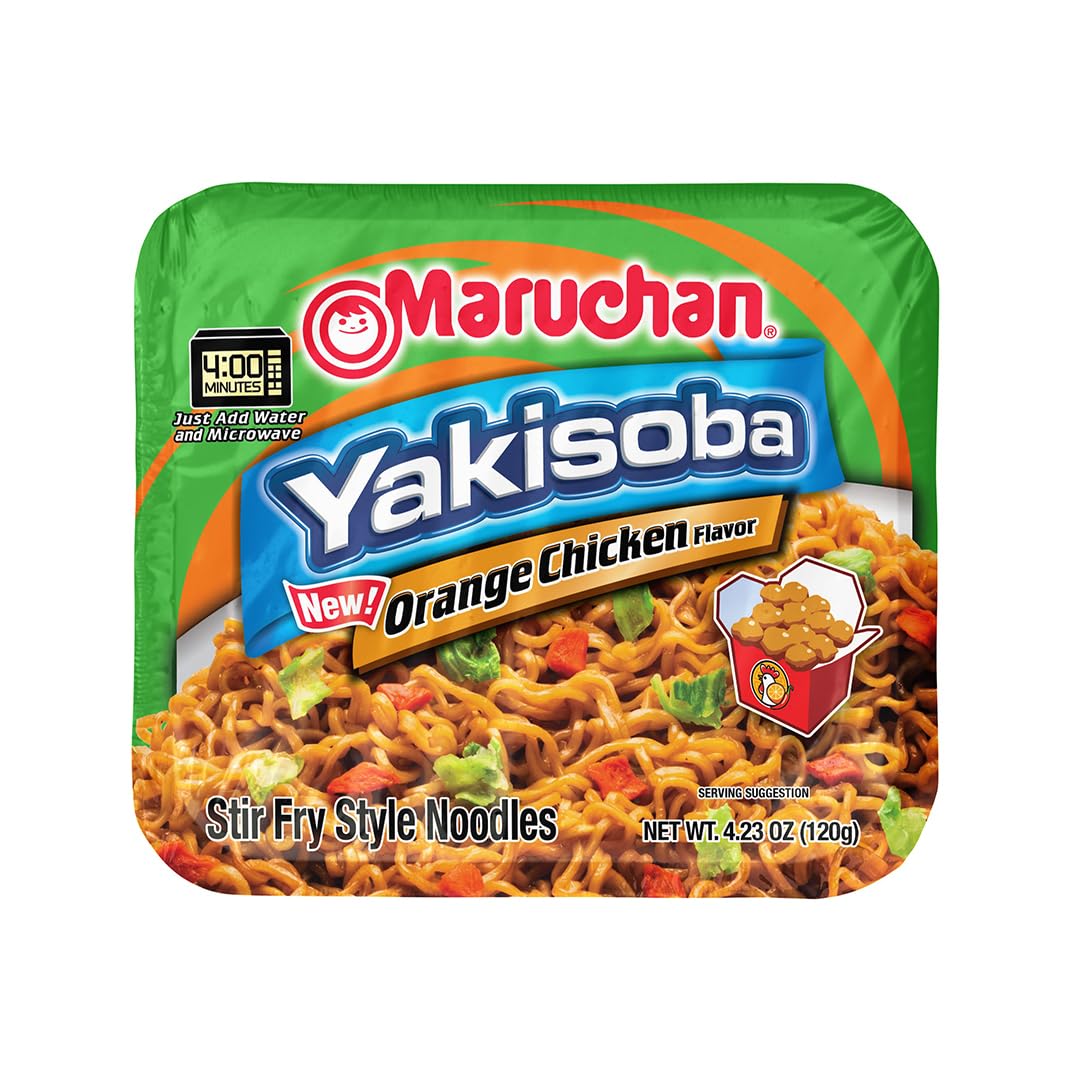Maruchan Yakisoba, Spicy Chicken Flavor – Stir-Fried Japanese Instant Ramen Noodles, High Protein Microwavable Meal – 4.11 Oz. (8 Pack)