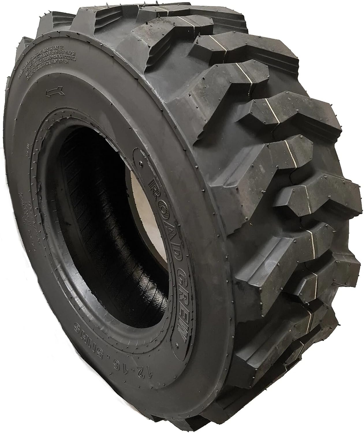 1 Tire 12-16.5 14 Ply NHS TL ROAD CREW Deeper Tread w/Rimguard Skid Steer Tires HD