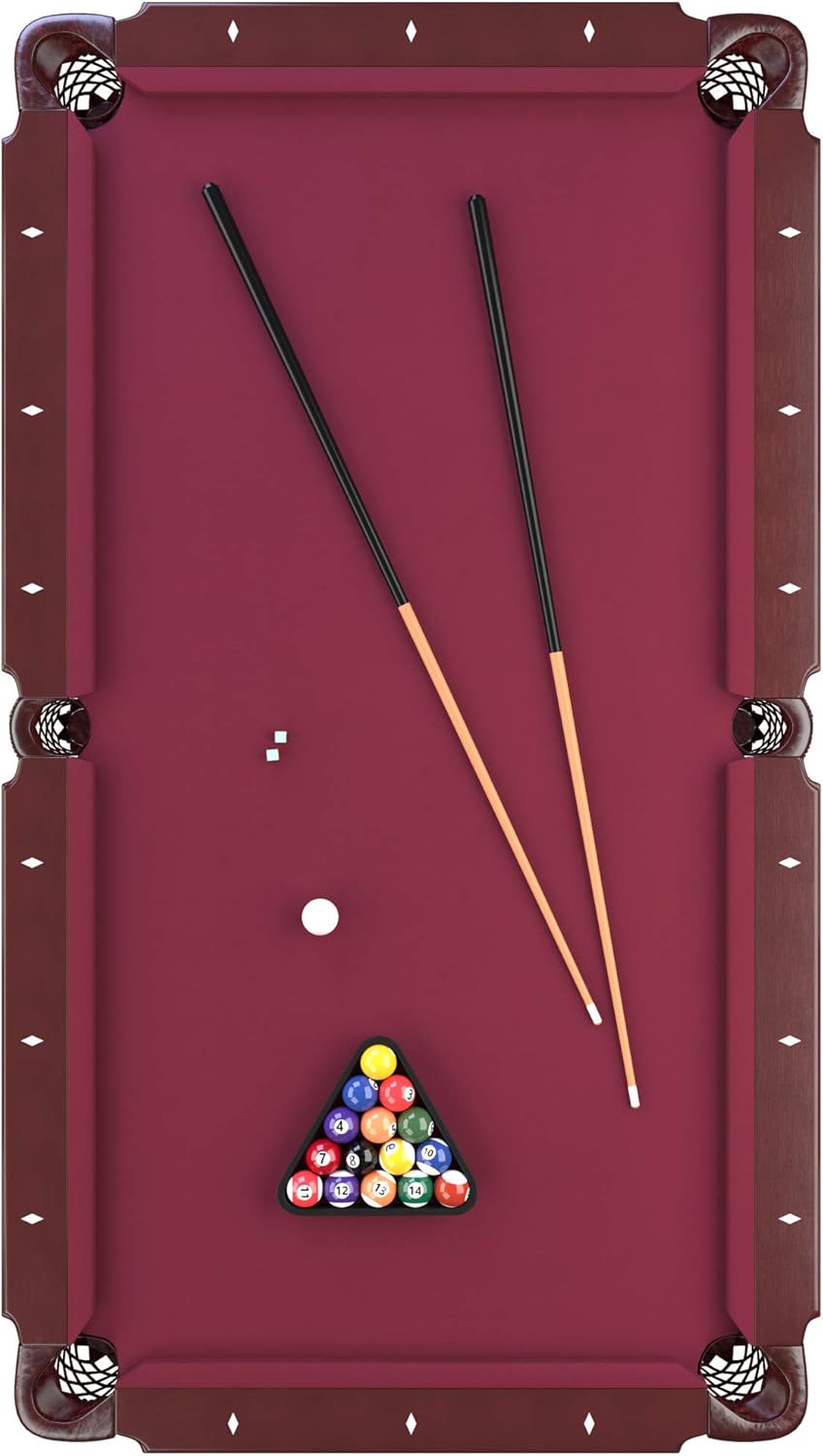 Fat Cat Reno 7.5 Foot Pool Table, Billiard Table with Accuslate Surface, K66 Bumpers, Dark Cherry Finish, Includes Cues and Balls