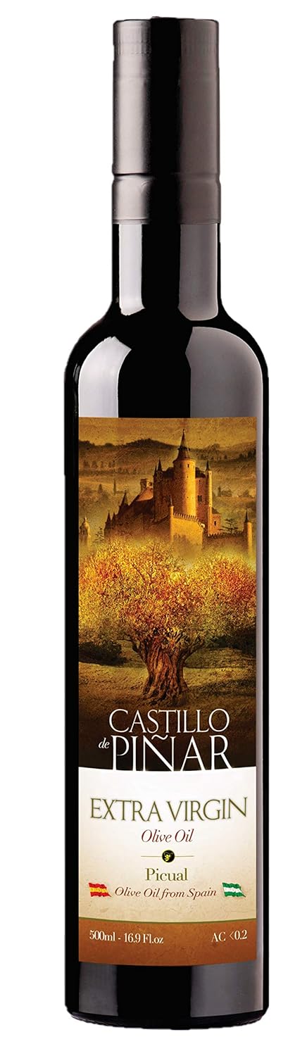 Castillo de Pinar First Cold Pressed Extra Virgin Olive Oil Picual Single-Variety 500ml Less Than 02% Acidity, Gluten Free Non GMO