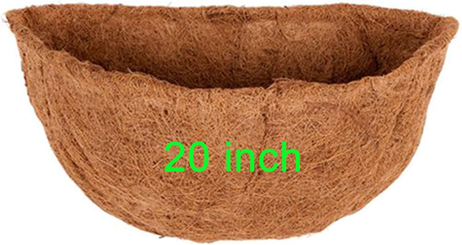 2 PCS Half Round Coco Liner 16" Nature Hanging Wall Basket Liners