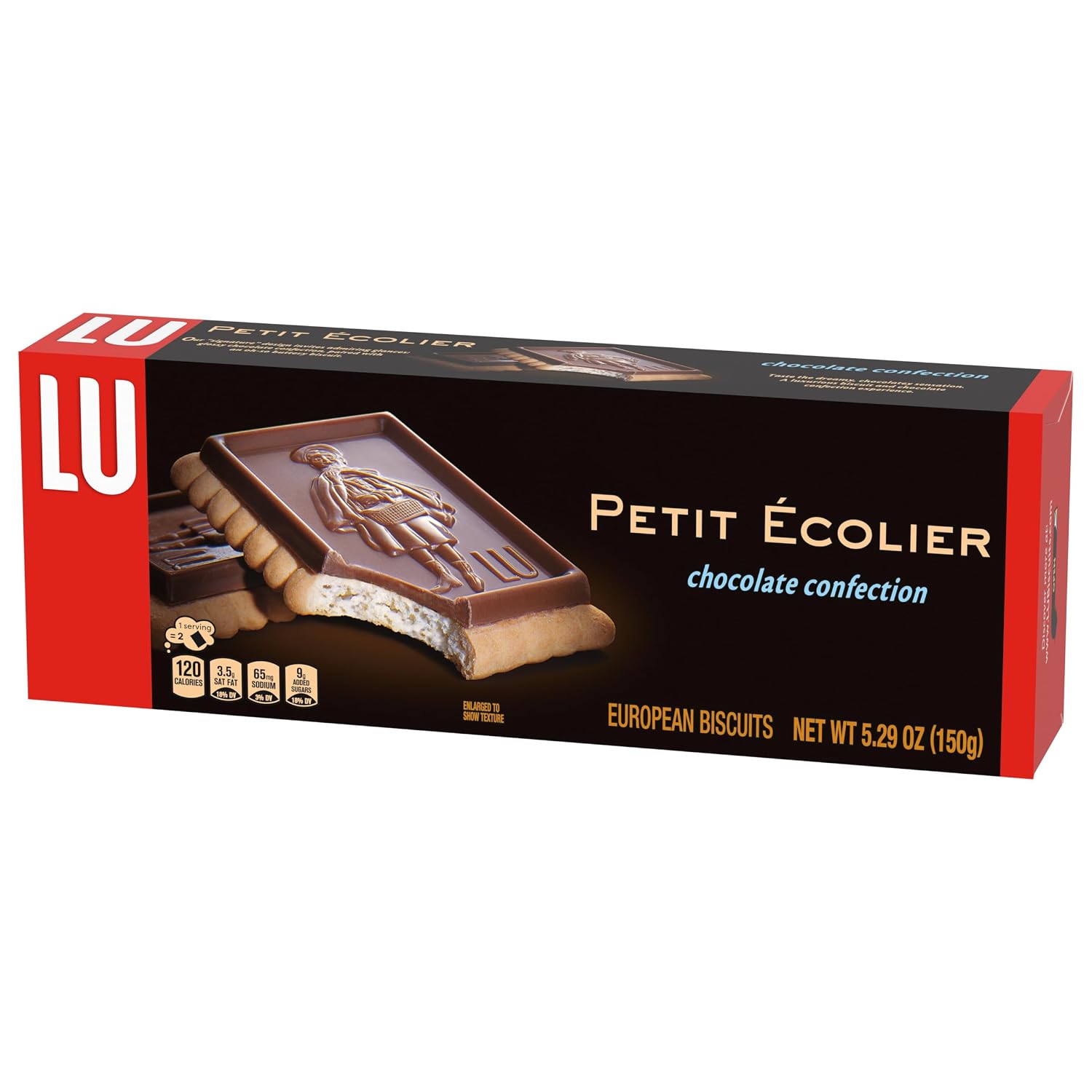Lu Petit Ecolier European Milk Chocolate Biscuit Cookies, 5.29 oz | 6 Cookies Per Pack, Individually Wrapped