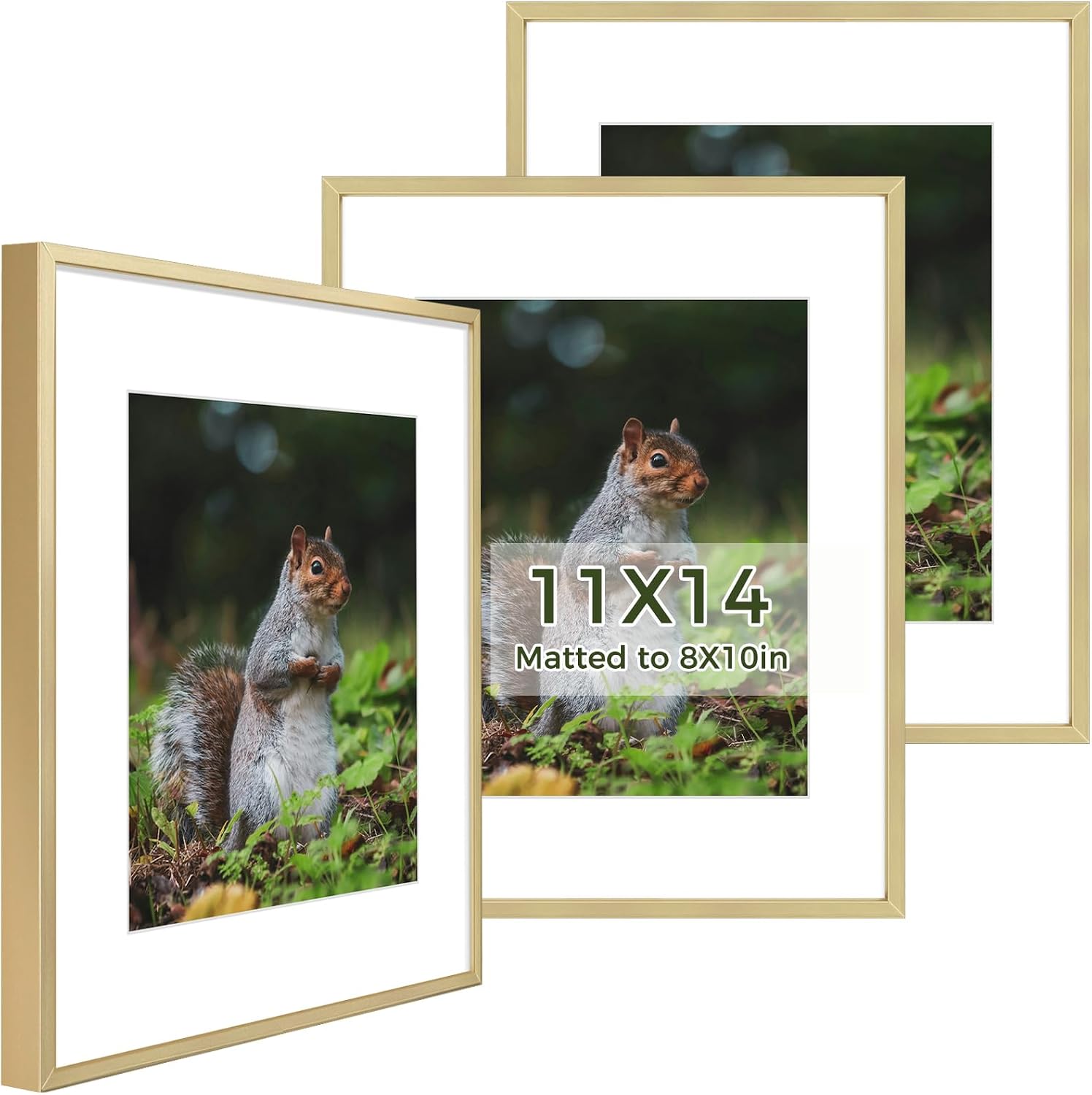 Golden State Art 3 Pack 12x12 Black Aluminum Frames, Real Glass Fronts