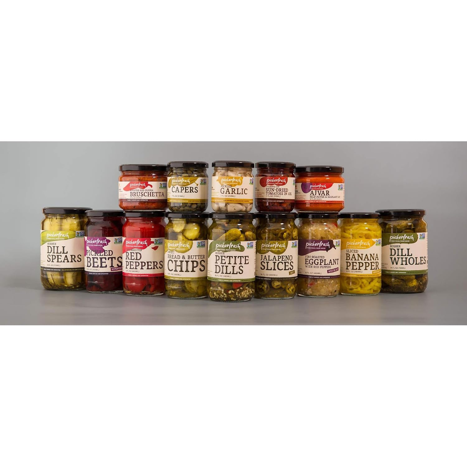 Pickerfresh Banana Peppers - Deli-sliced Pepper Rings - Medium Hot Deli Style Chili Pepper - Simple Ingredients - Non-GMO, Gluten Free