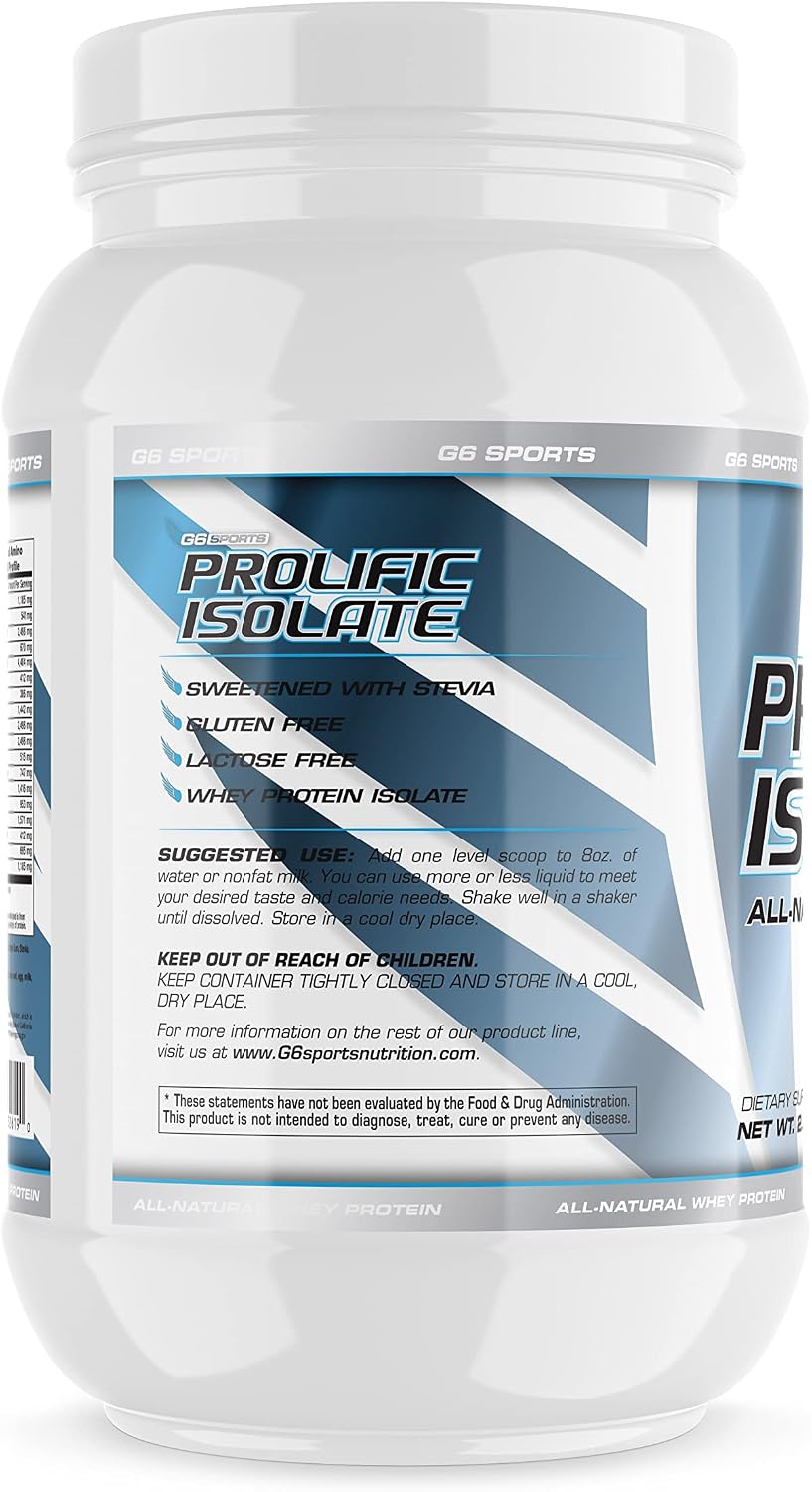 Nutrition Prolific Isolate All Natural Whey Protein Isolate (Gluten Free, Lactose Free, Stevia Sweetened, 25g Protein, 100 Calories) – 2.5lb Jar – Chocolate