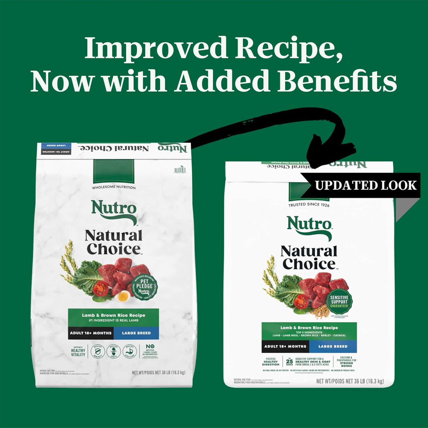 Nutro Natural Choice Large Breed Adult Dry Dog Food, Lamb & Rice, 30 lb | Real lamb #1 ingredient, non-GMO, no corn, wheat, soy, crafted in USA, supports joints, digestion, immunity, skin & coat