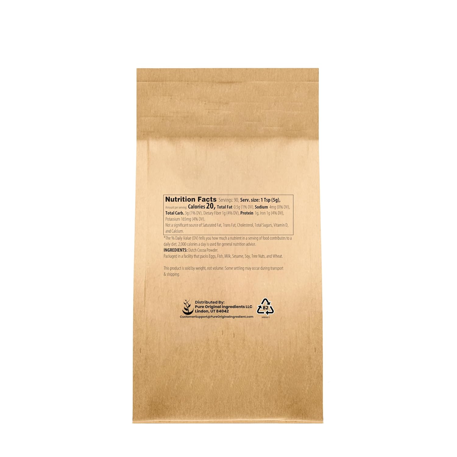 Pure Original Ingredients Cocoa Powder (1 lb) Pure & Natural