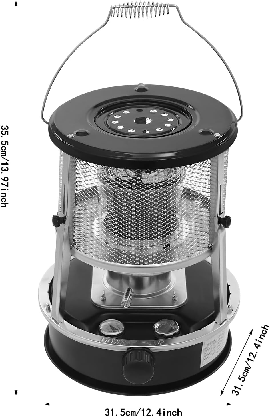 2 in 1 Portable Kerosene Heater, 9000 BTU Kerosene Stove Non-Electric Indoor Outdoor Heater Emergency Oil Heaters for Camping Cooking Emergency Preparedness (Black, 1pc)