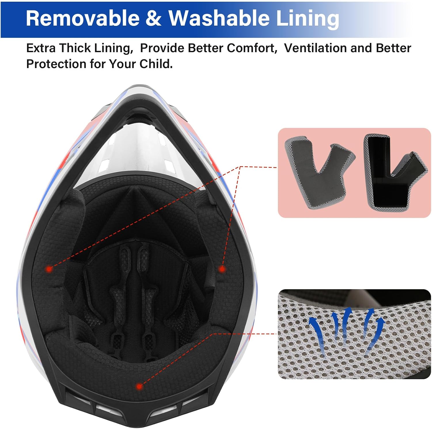 TCMT Youth Dirt Bike Helmet DOT Certified - Kids Full Face Motocross ATV Helmet with Goggles, Gloves and Helmet Bag for Off-Road, BMX, MX, Street Riding