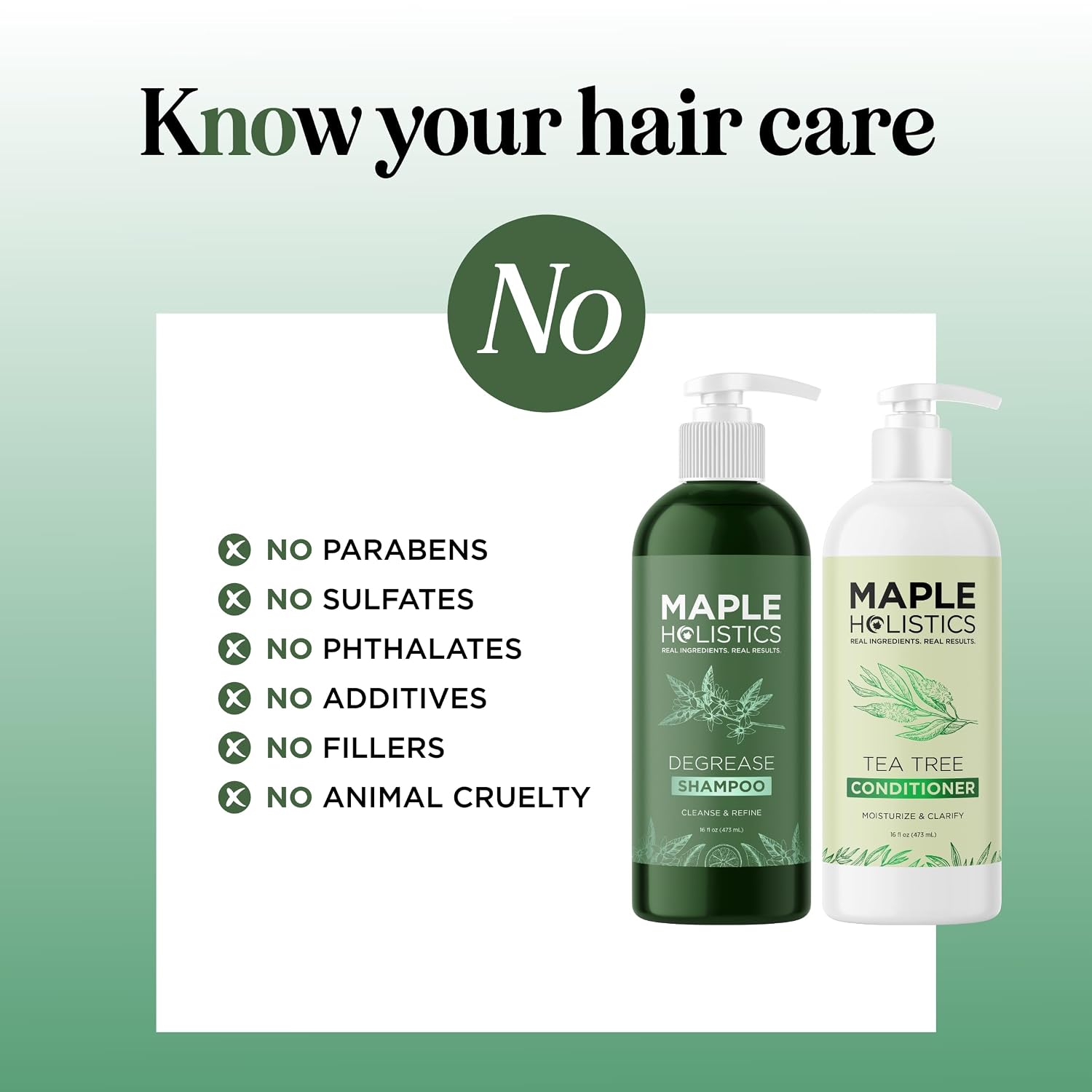 Sulfate Free Shampoo and Conditioner Set - Tea Tree Sage and Rosemary Shampoo and Conditioner for Dry Flaky Scalp Care - Deep Cleansing Color Safe Shampoo and Conditioner for Damaged Dry Hair Care