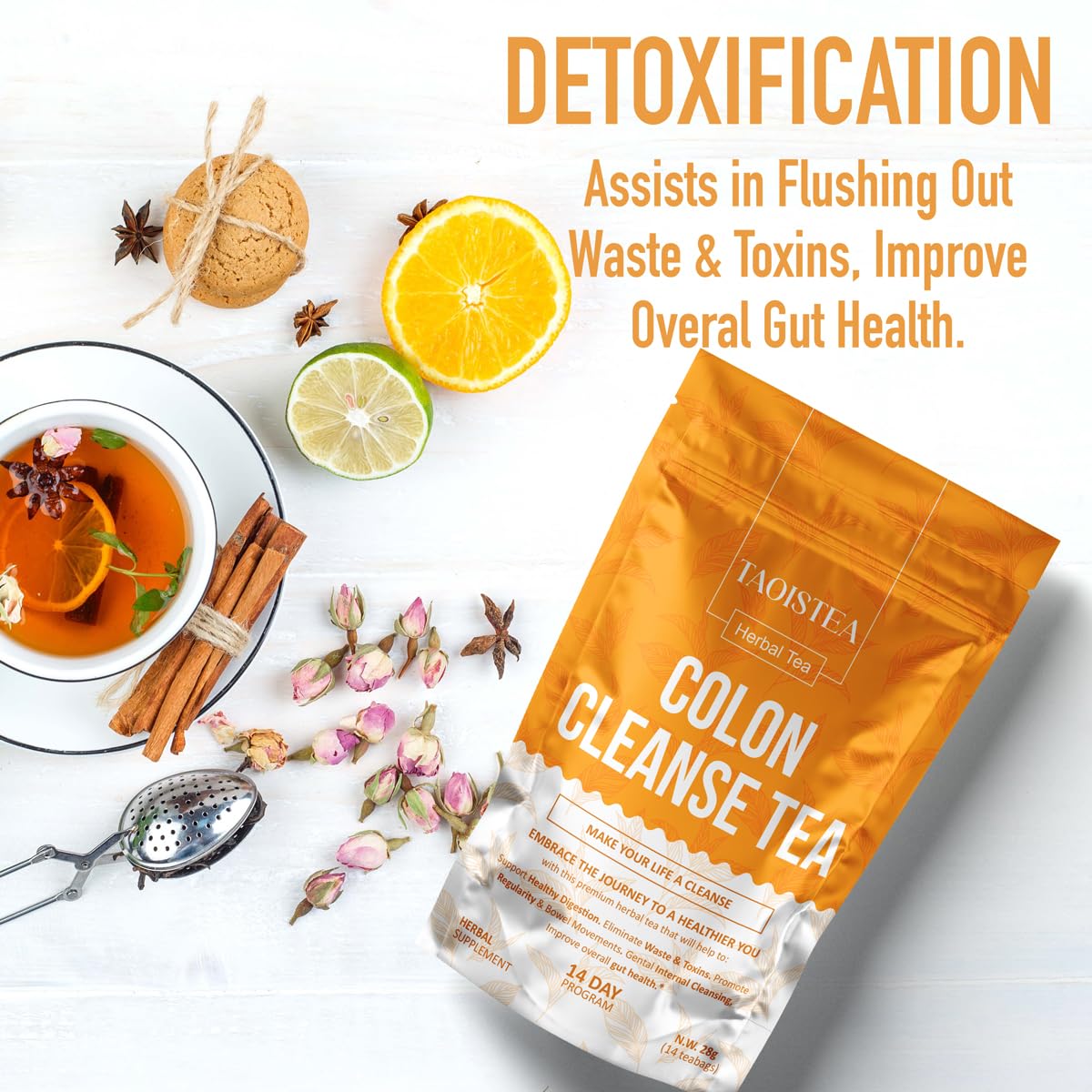 TAOISTEA 14 Day Detox Tea for Weight Loss, Body Cleanse, Metabolism Boost - Morning Boost and Night Cleanse Teas