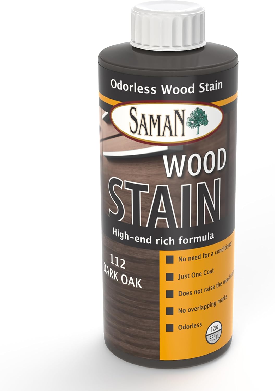 SamaN Interior Water Based Wood Stain - Natural Stain for Furniture, Moldings, Wood Paneling, Cabinets (Antique Walnut TEW-212-12, 12 oz)