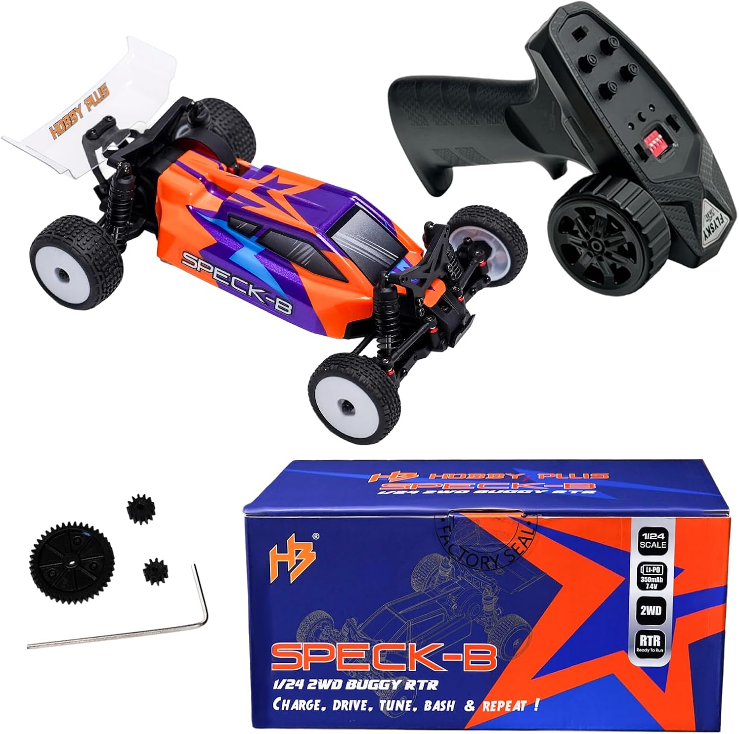 HOBBYPLUS Speck B Elite Brushless 1/24 2WD Mini RC Car - RTR RC Buggy, Fast Mini Racing Buggy – Remote Control Car Racing Vehicles (Razor Magenta)