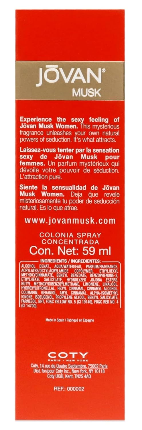 Jovan Musk Cologne Concentrate Spray 2.0 Oz Musk Cologne Concentrate Spray 2.0 Oz (60 Ml) (W)
