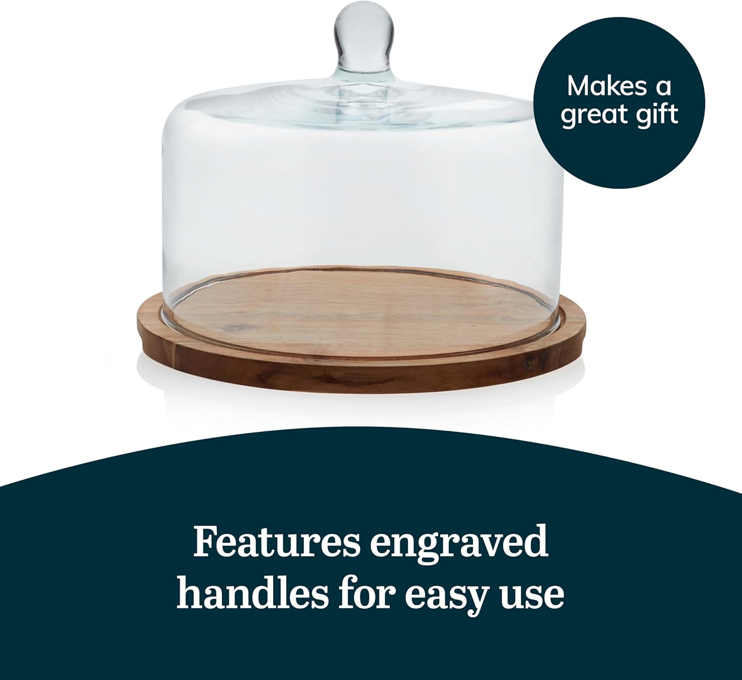 Libbey Selene 6-in-1 Domed Cake Stand, Unique Space Saving Glass Cake Stand with Dome, Multi-Purpose Dip Bowl To Serve Snacks and More