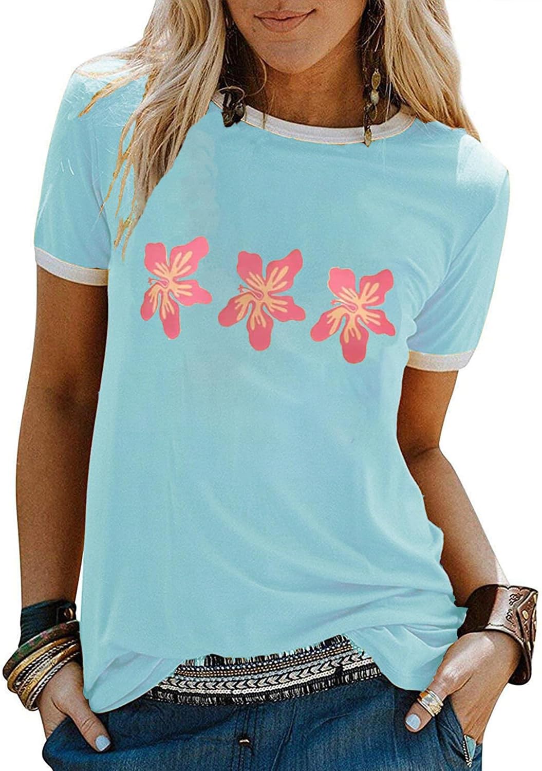 YEXIPO Graphic Tees for Women Short Sleeve Summer Tops Casual Cute T Shirts