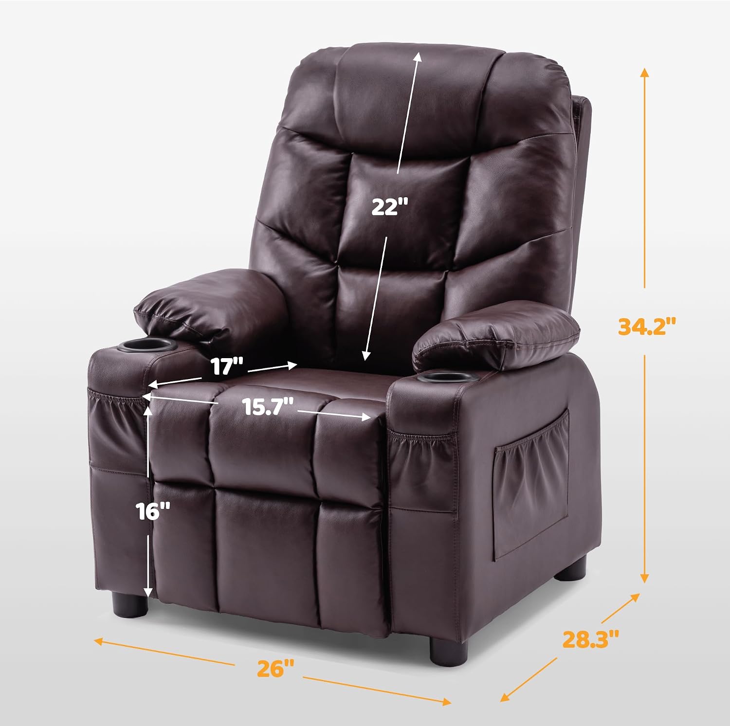 MCombo Big Kids Recliner for Ages 3+, Toddlers Recliner 7355 Velvet, Blue