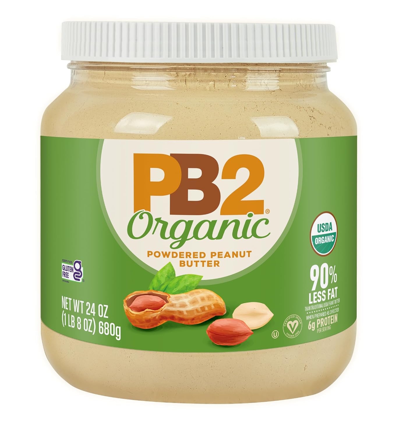 PB2 6.5oz Organic Powdered Peanut Butter - USDA Organic Certified, Non-GMO Project Verified, Gluten-Free
