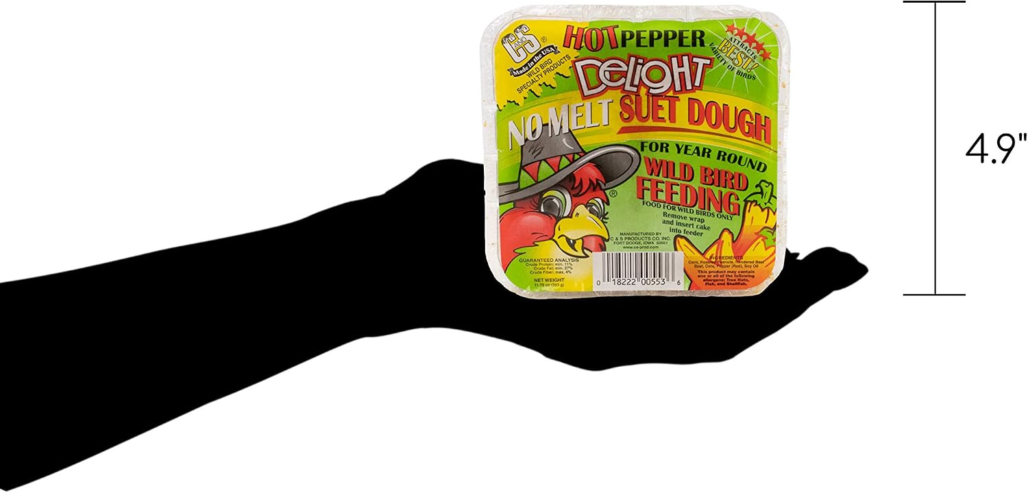 C&S CS12553 11.75 Oz Hot Pepper Delight Wild Bird No Melt Suet Dough