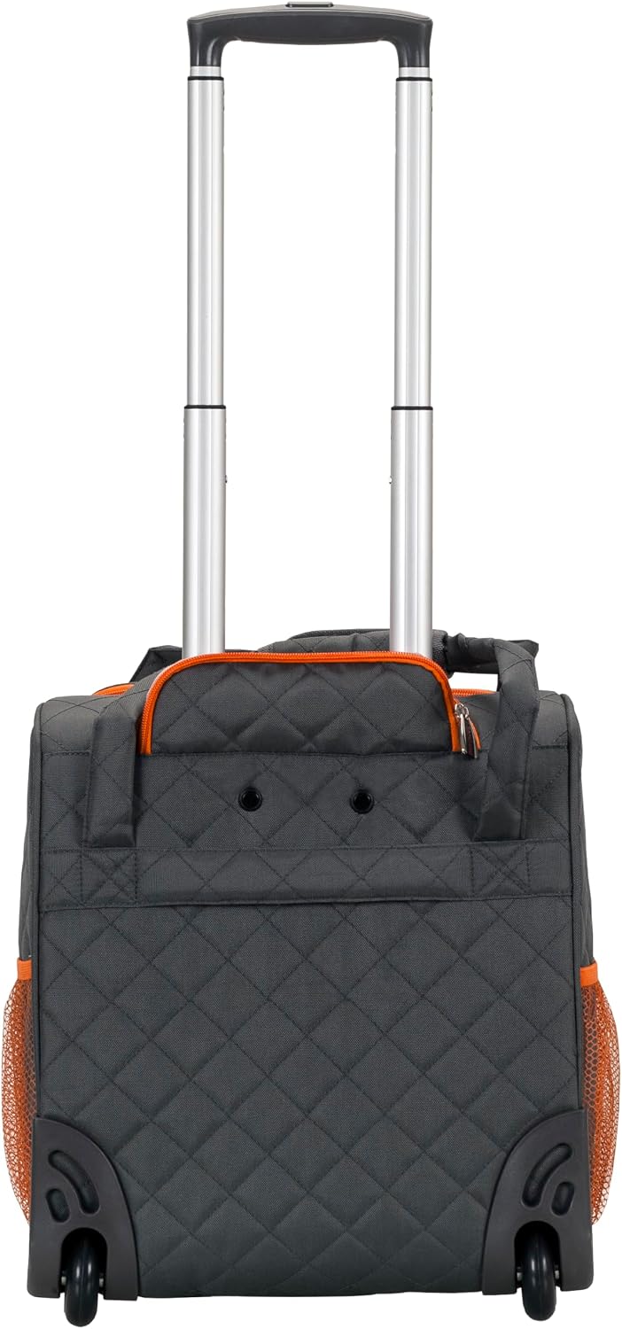 Rockland Melrose Upright Wheeled Underseater Carry-On Luggage, Red