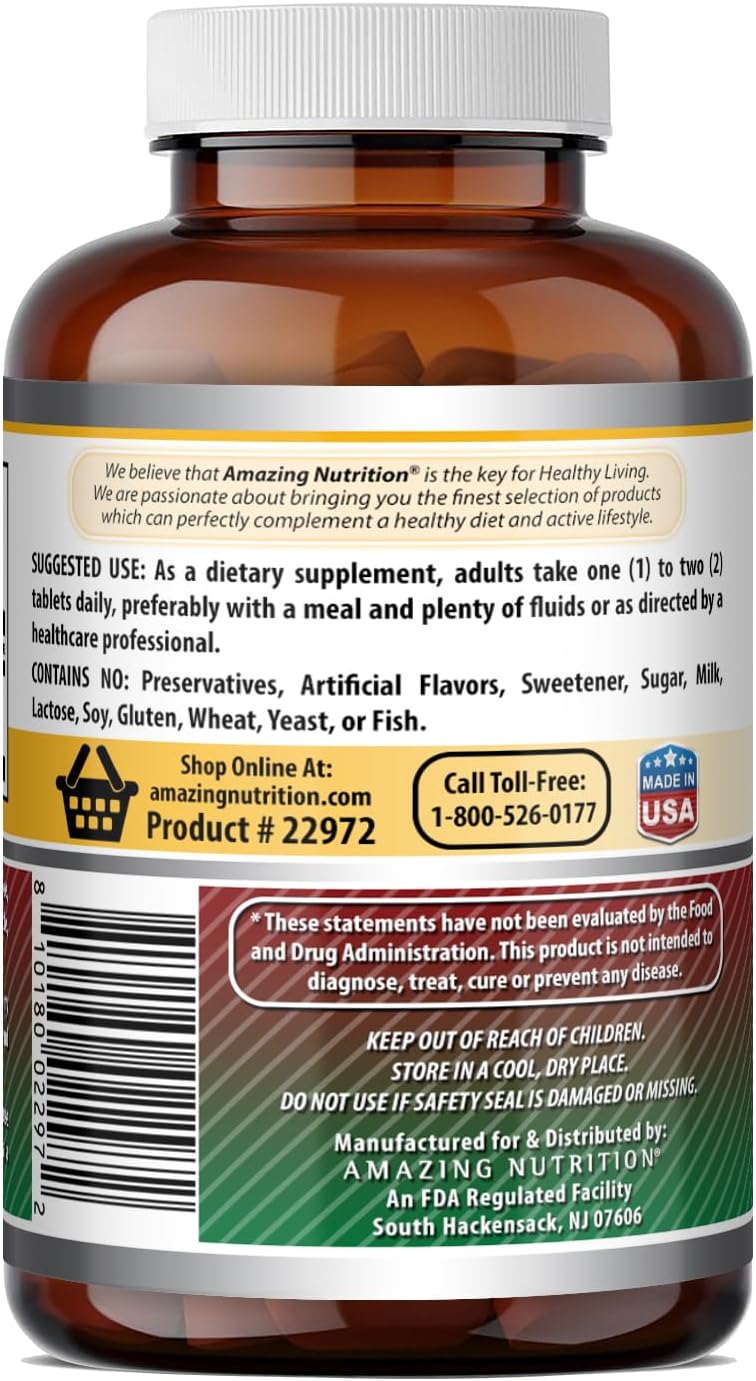 Amazing Formulas Iron as Ferrous Sulfate Supplement | 130 Mg per Serving | 240 Tablets | Non-GMO | Gluten-Free | Made in USA