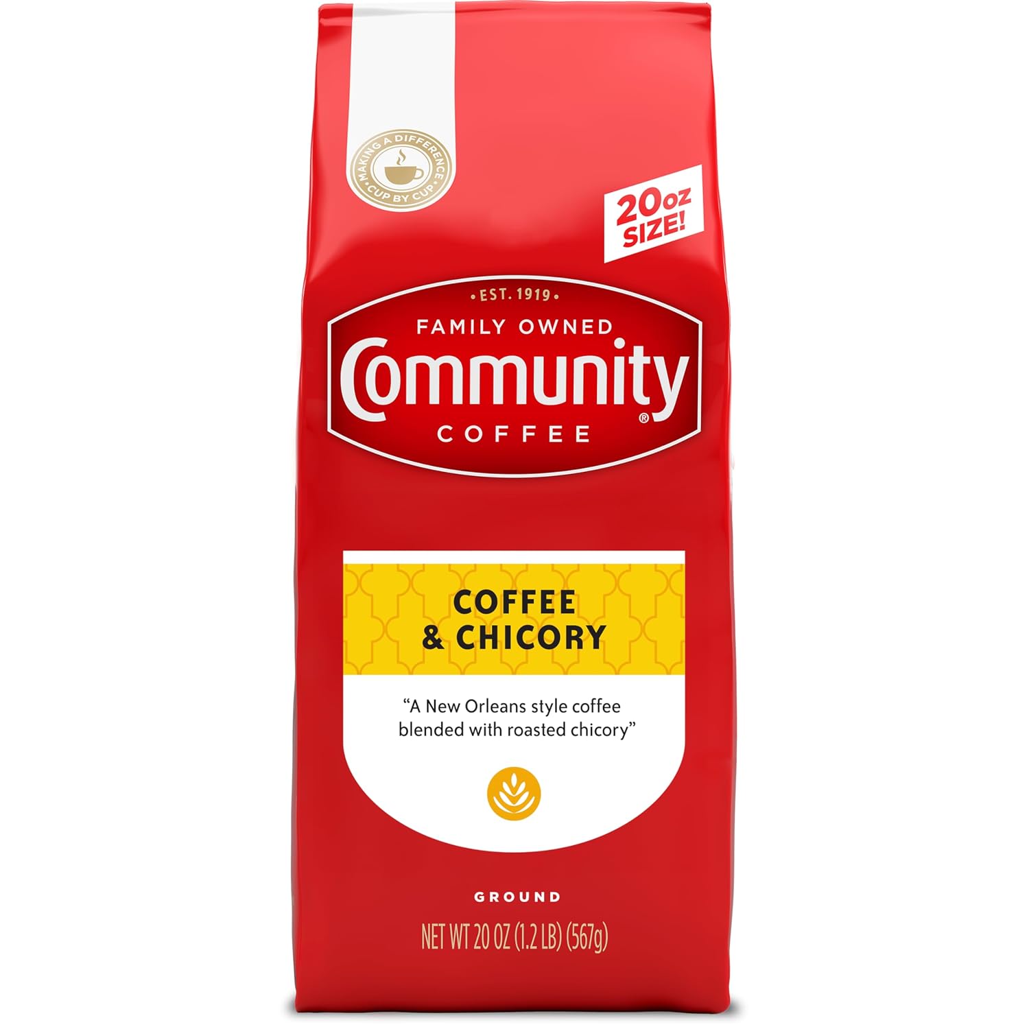 Community Coffee French Roast, Ground Coffee, Extra Dark Roast, 12 Ounce Bag (Pack of 1)