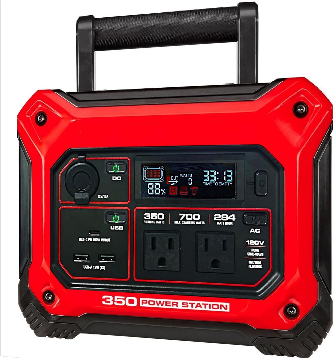 NEW! FITS PREDATOR 350 Power Station, 350 Running Watt, 294 Wh Capacity - 700 starting Watts, Pure Sine Wave, Powers 6 Devices at Once