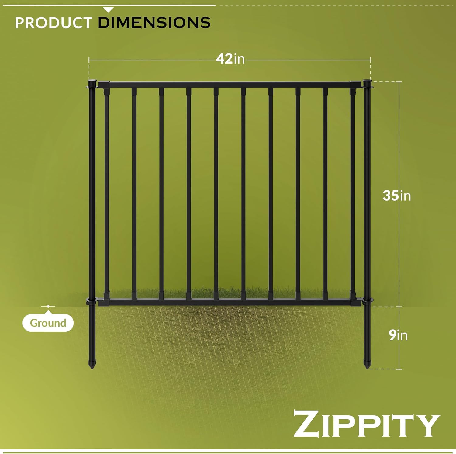 Zippity Madison Picket Fence Panels, White Vinyl DIY No Dig Kit | 2.5ftH x 2.3ftW, White, 2 Panels, Garden Border or Yard Enclosure, ZP19001