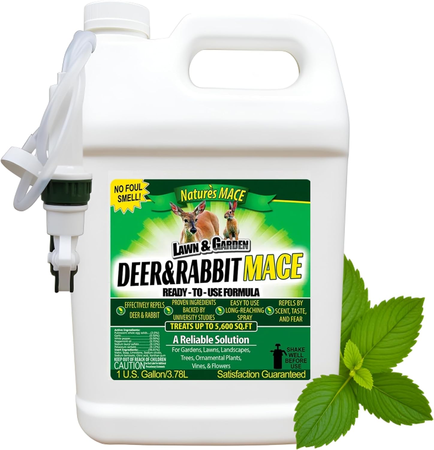 Nature's MACE Deer & Rabbit Repellent 40 oz Concentrate | Deer Repellent Spray for Plants, Lawns, Flowers & Gardens, Plant Safe, Protect Plants Fast, All-Season Protection.