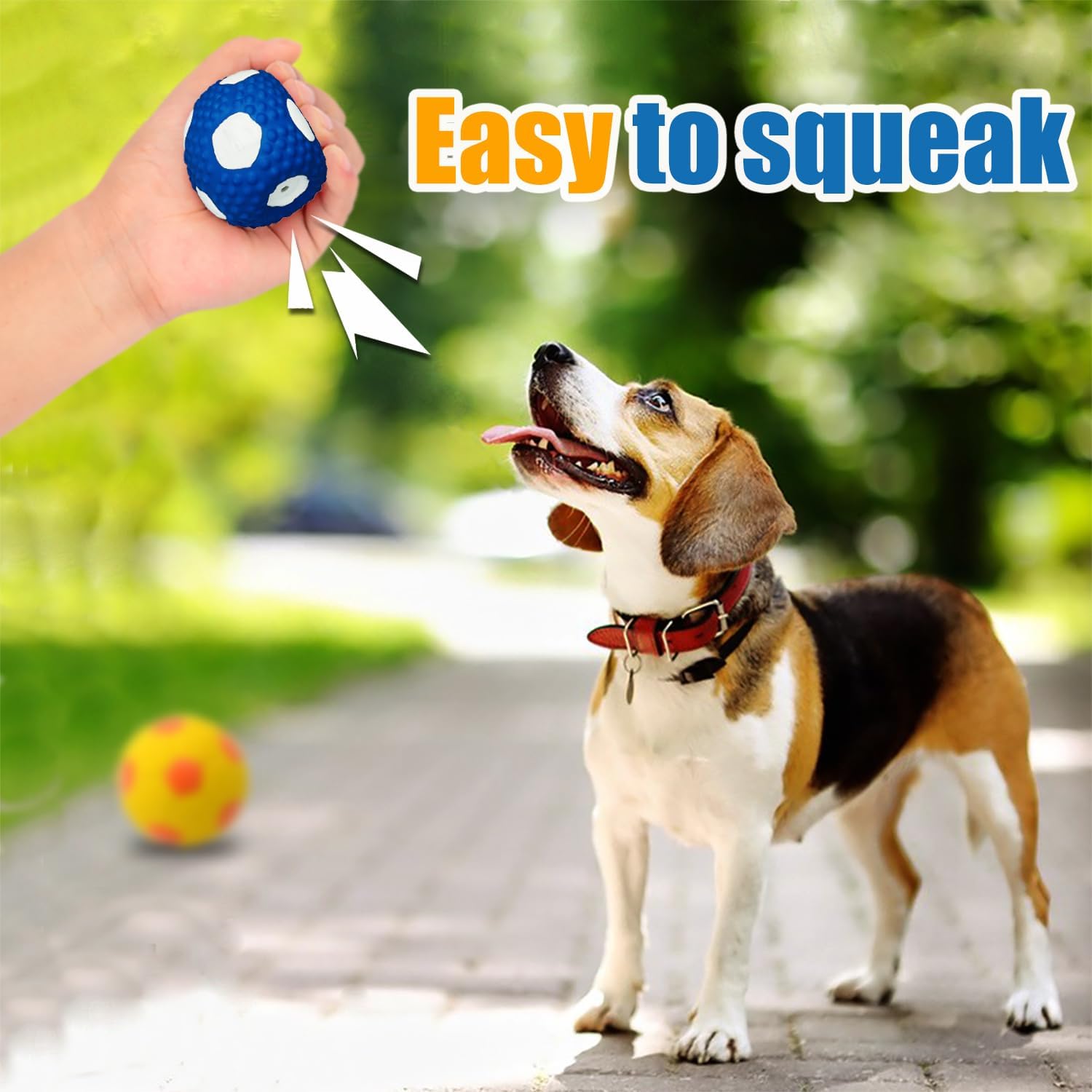Soft Squeaky Dog Balls for Medium Dogs and Small Breeds, 2.56" 3pcs