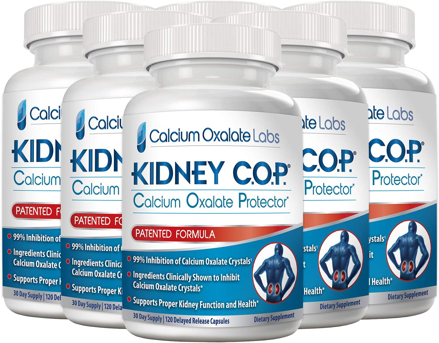 KIDNEY C.O.P. Calcium Oxalate Kidney Stone Support Supplement 120 Caps | Urologist Recommended, 99% Calcium Oxalate Inhibition, 5X Stronger Than Chanca Piedra, Patented Formula, 30-day supply