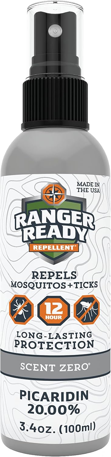 Ranger Ready Repellents Picaridin Insect Repellent Spray with Scent Zero - Mosquito Repellent and Tick Spray (8 oz., Pack of 1)