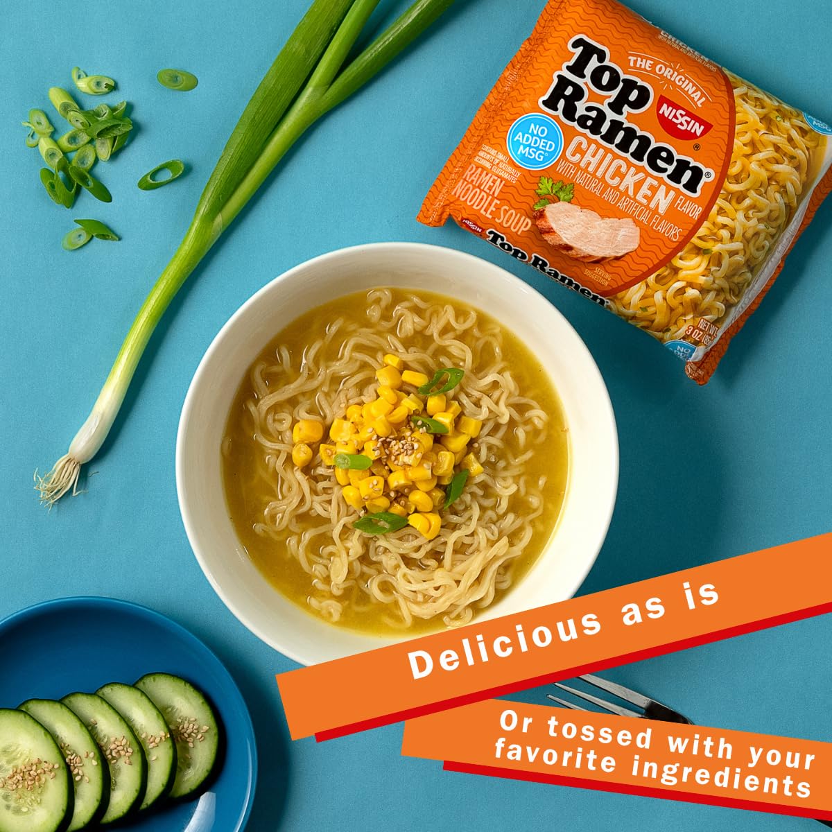Nissin Top Ramen Noodle Soup, Chicken, 3 Ounce (Pack of 24) | Quick, convenient meal ready in minutes with just hot water.