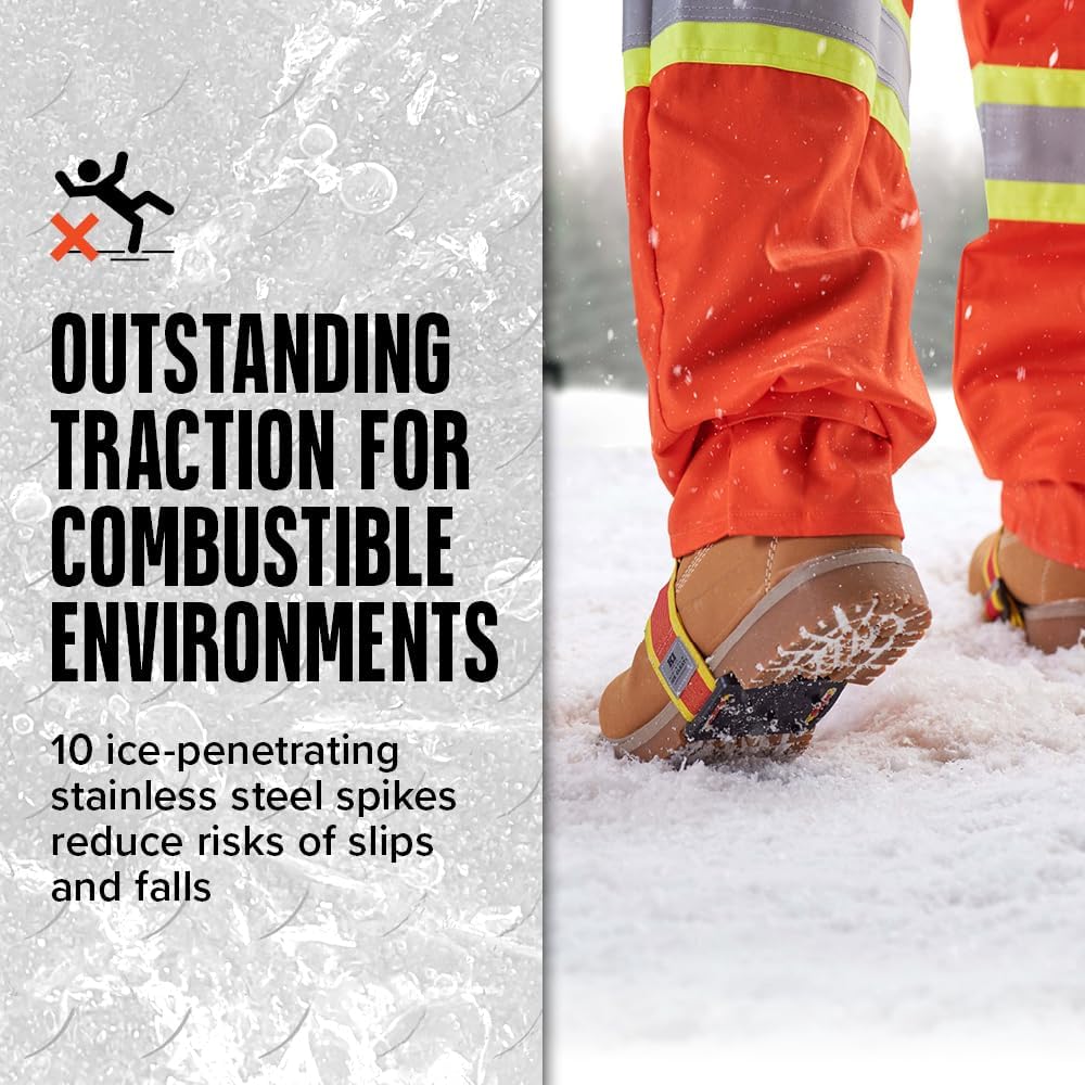 K1 Mid-Sole Ice Cleats for Men & Women - Rotatable Traction Aids For Winter Snow - Hi Vis - Low Profile