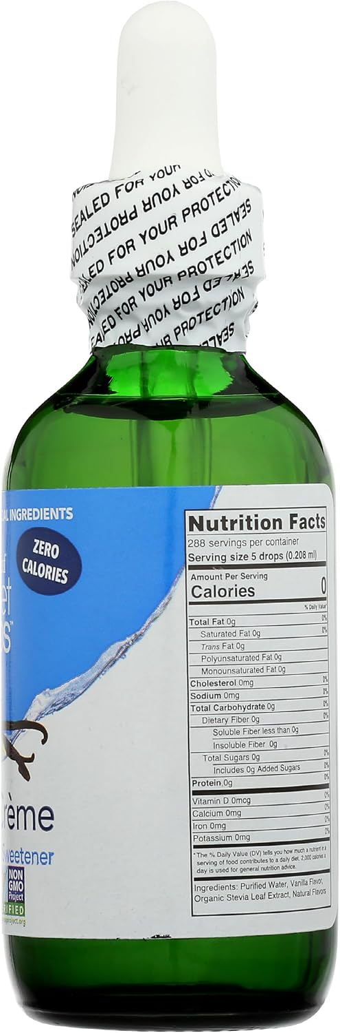 SweetLeaf Stevia Drops Liquid Sweetener, Vanilla Creme - 2 Fl Oz, Pack of 1 | Sweet Drops, Organic Stevia Leaf Extract, Zero Calorie, No Erythritol