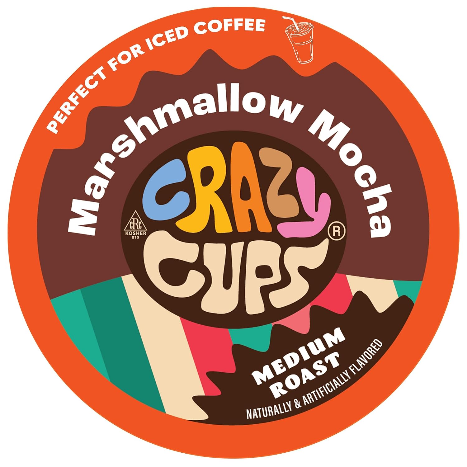 Crazy Cups Flavored Coffee for Keurig K-Cup Machines, Peppermint Chocolate Mocha, Hot or Iced Drinks, 22 Single Serve, Recyclable Pods